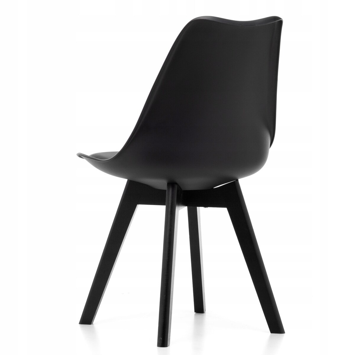 Krzesło skandynawskie do salonu jadalni kuchni nowoczesne DUBLIN czarny noga czarna