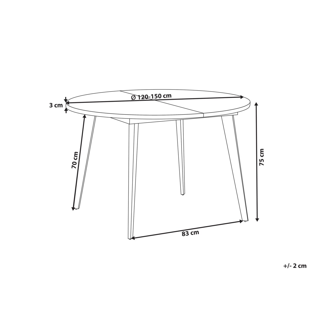 Stół do jadalni rozkładany BOVINA Ciemnobrązowy 120/150 cm 120 cm Drewno