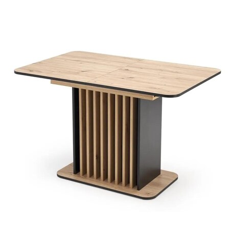 Stół rozkładany WILSON 120(158)x77 dąb artisan/czarny