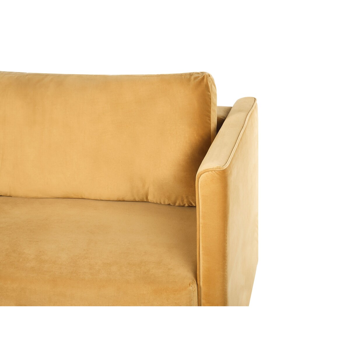 Sofa rozkładana welurowa żółta EKSJO