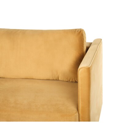 Sofa rozkładana welurowa żółta EKSJO