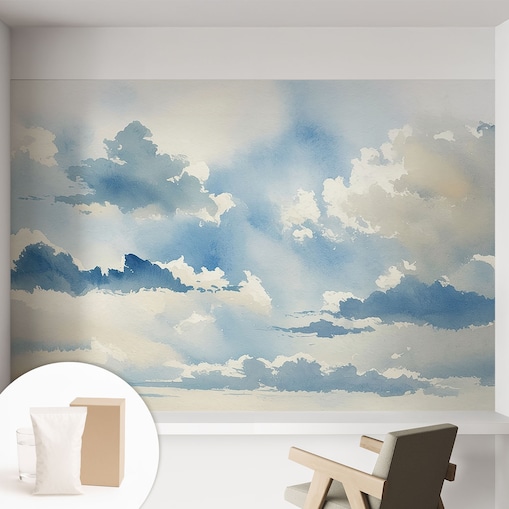 Fototapeta flizelinowa 152x104 cm - Niebiańskie obłoki, tapeta ścienna niebieska