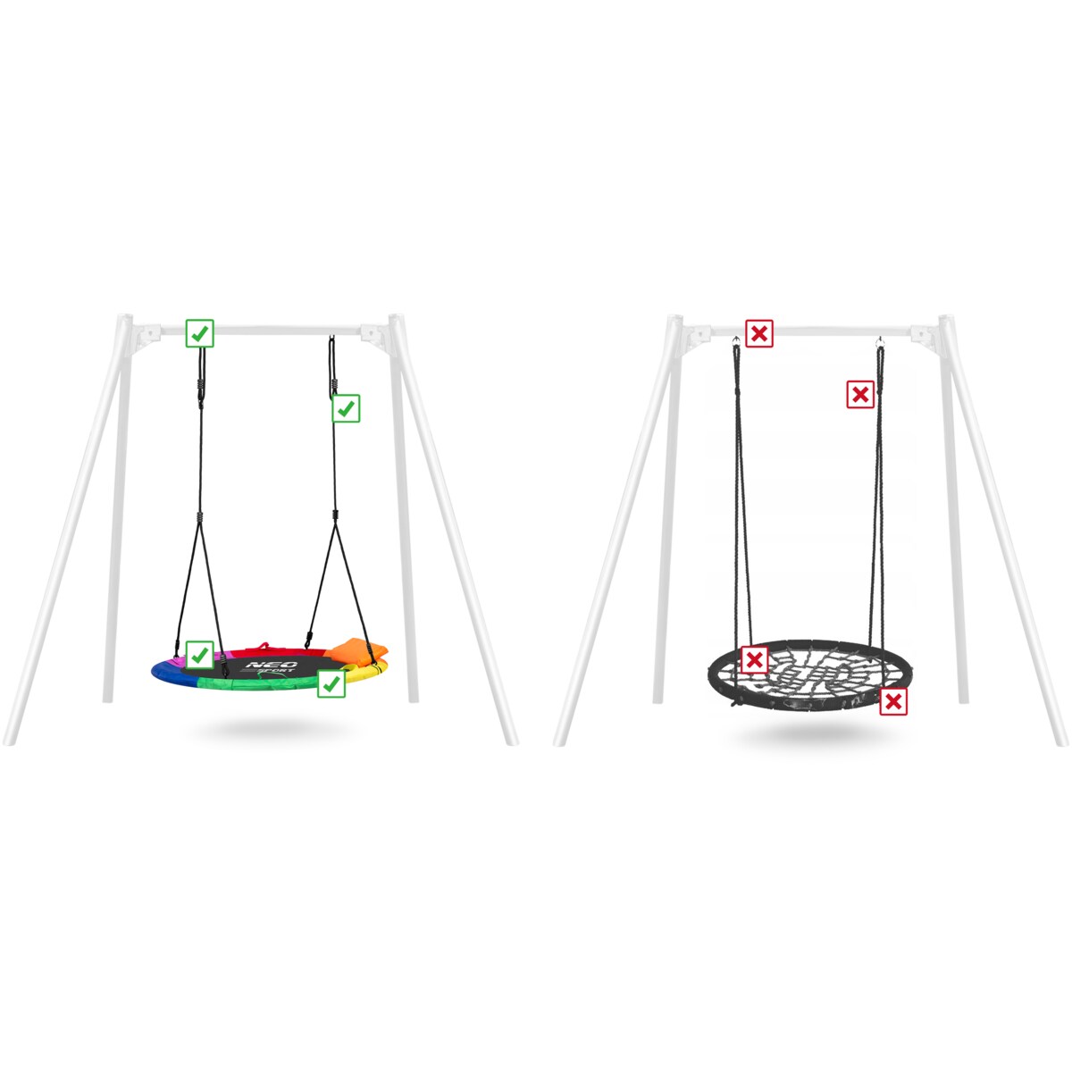 Huśtawka ogrodowa bocianie gniazdo 95 cm swingo Neo-Sport