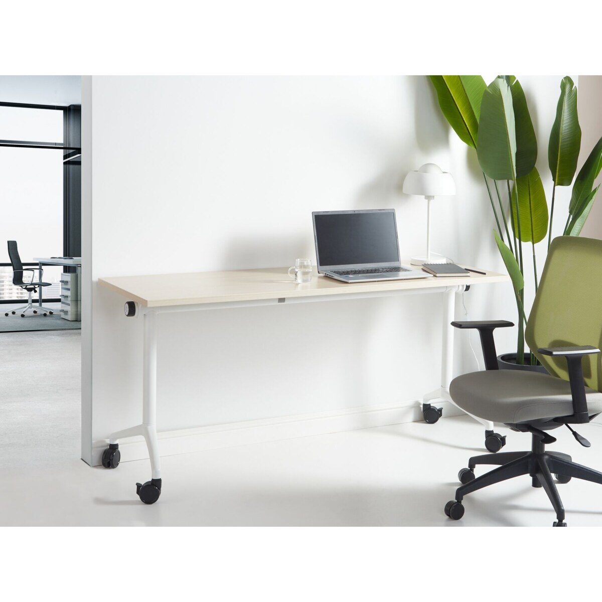 Składane biurko CAVI Jasnobrązowy 160 cm 60 cm Z kółkami