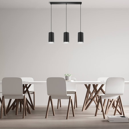 Loftowa LAMPA wisząca 137623691033 TEAM metalowa OPRAWA industrialna ZWIS tuby na listwie czarne