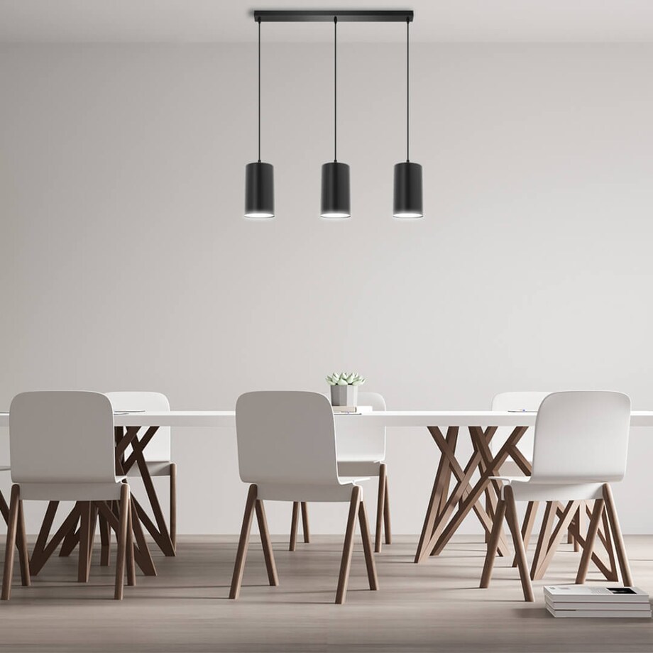 Loftowa LAMPA wisząca 137623691033 TEAM metalowa OPRAWA industrialna ZWIS tuby na listwie czarne