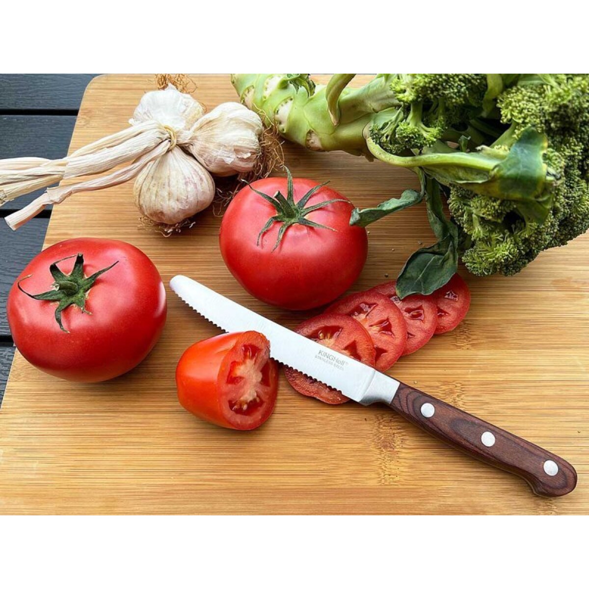 Stalowy nóż kuchenny z ząbkami 12.5cm pojedyńczy KINGHOFF