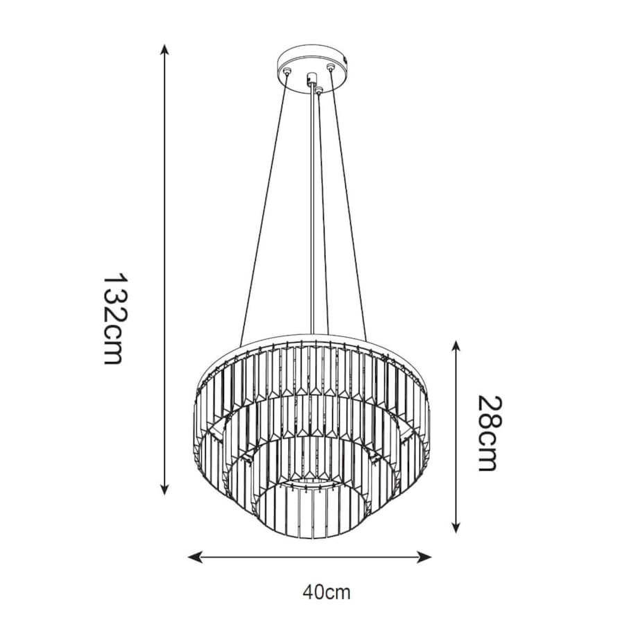 Wisząca lampa z kryształkami Tifanny P17127-4-1GD Zumaline złoty przezroczysty