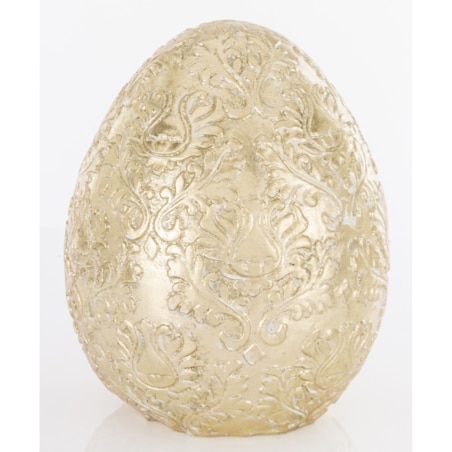 Dekoracja - złote jajko 18x14x14 cm SONA-2 z ornamentem