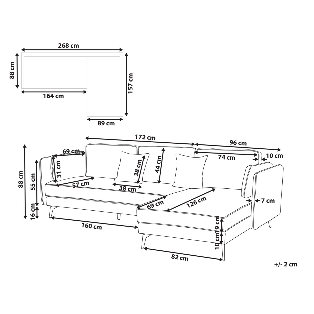 Narożnik lewostronny brązowy ALTAN