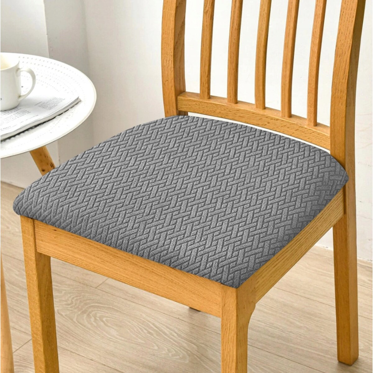 POKROWIEC NA SIEDZISKO 40x40cm SZARY ŻAKARD ELASTYCZNY [60-Z1-SZ]