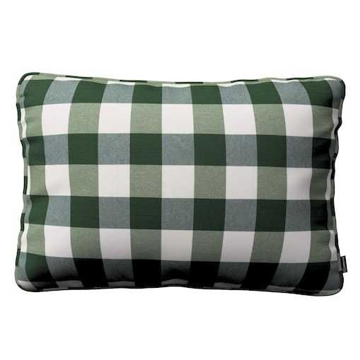 Poszewka Gabi na poduszkę prostokątna 60x40 zielono-biała krata (5,5x5,5cm)