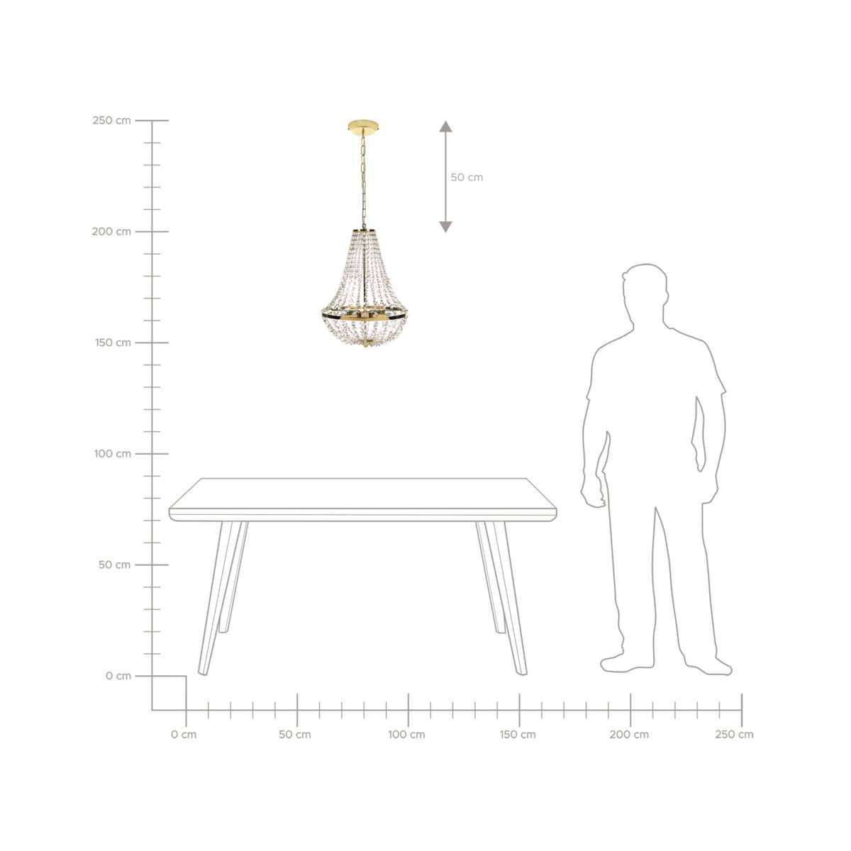 Żyrandol DIAMANTE Metal Złoty