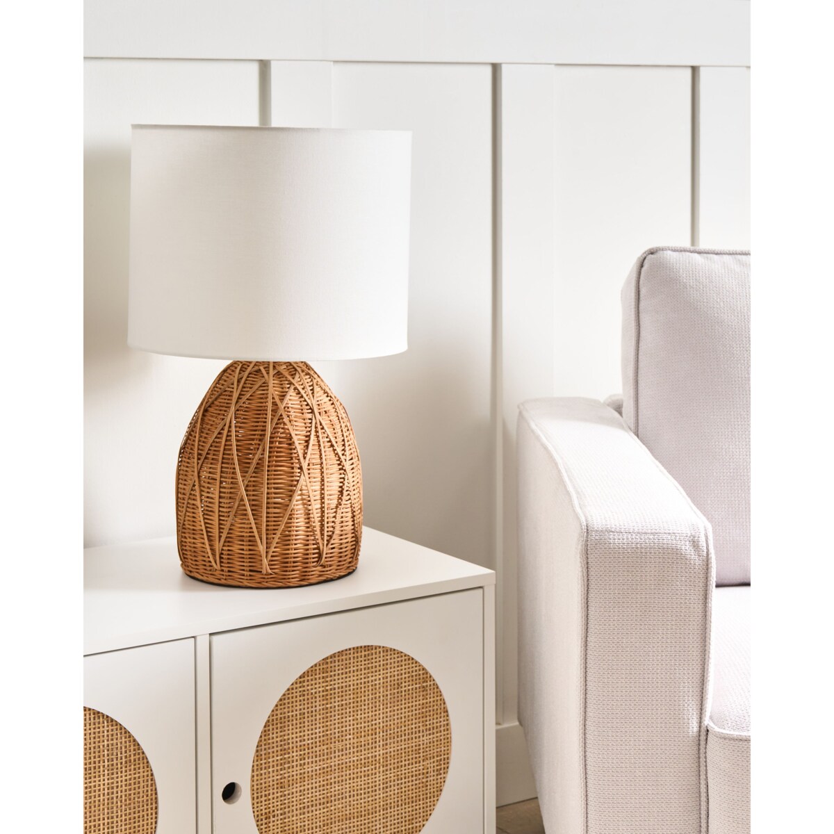 Lampa stołowa NILWALA Rattan Naturalny