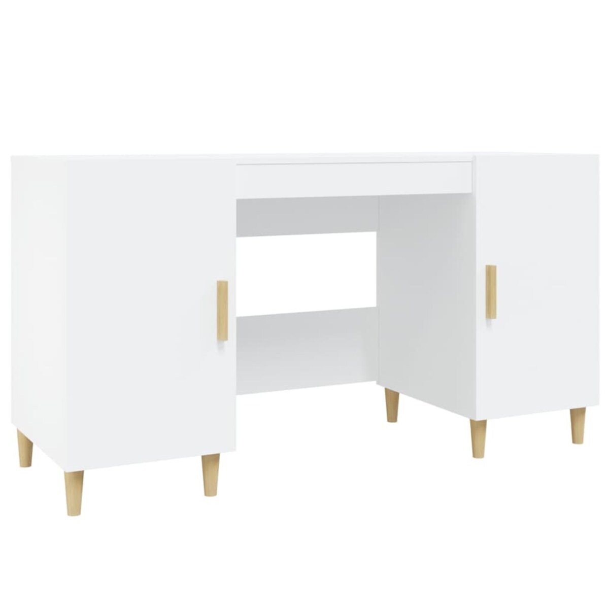vidaXL Biurko, białe, 140x50x75 cm, materiał drewnopochodny