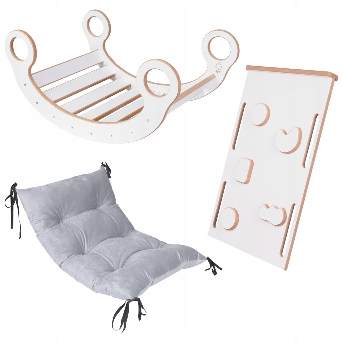 Zestaw Bujak Montessori + Ścianka + Zjeżdżalnia +Poduszka DREWNO CERTYFIKAT