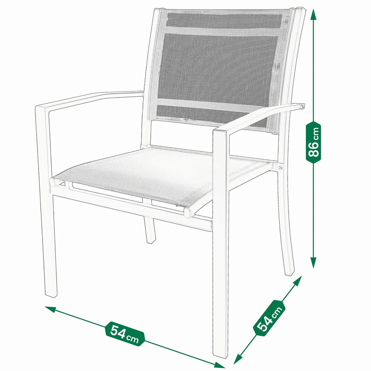 2 X Krzesło Ogorodowe Balkonowe Balkon Taras Komplet Zestaw Stal Nowoczesne