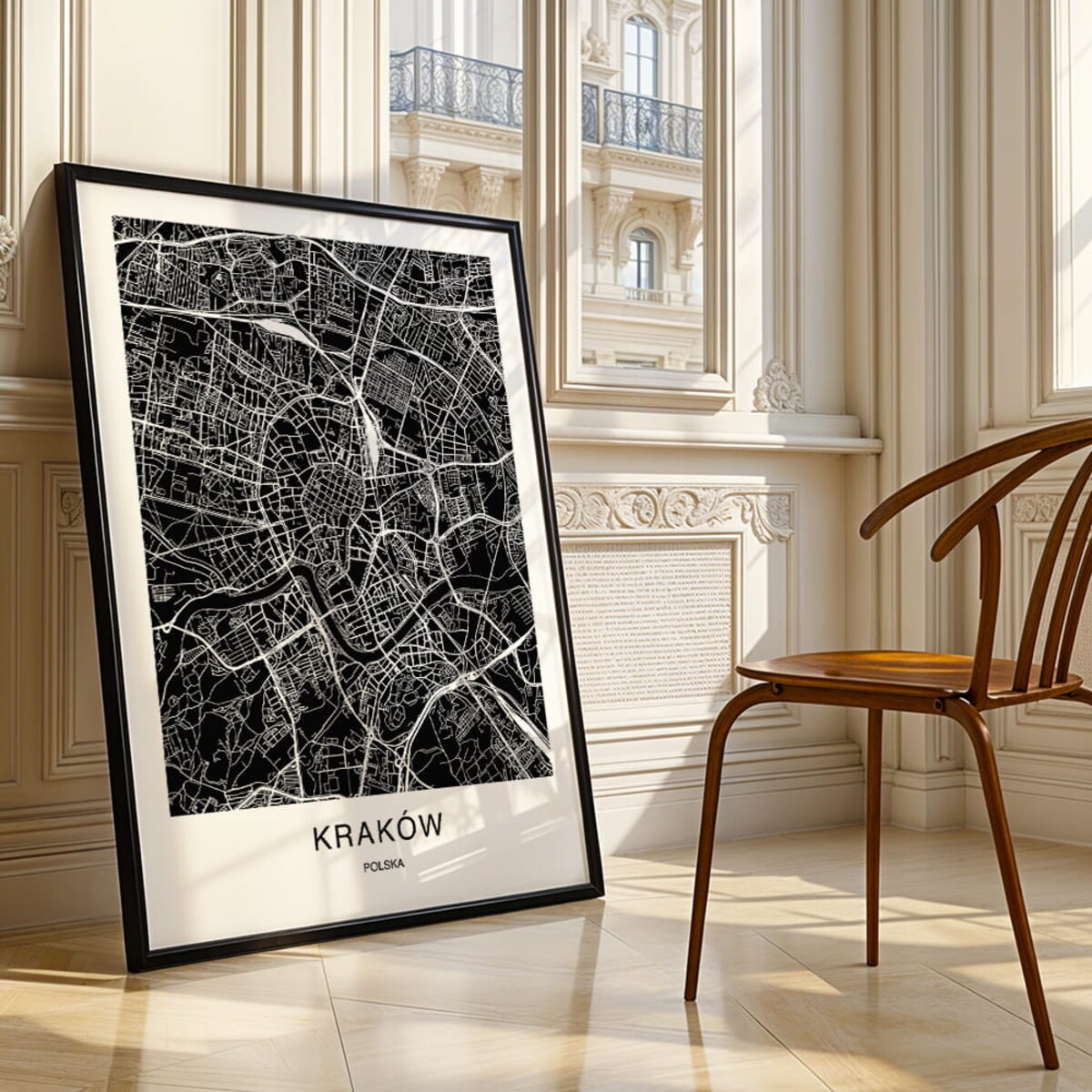 plakat kraków mapa 21x30