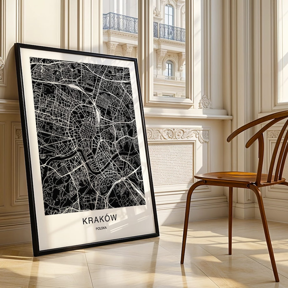 plakat kraków mapa 21x30