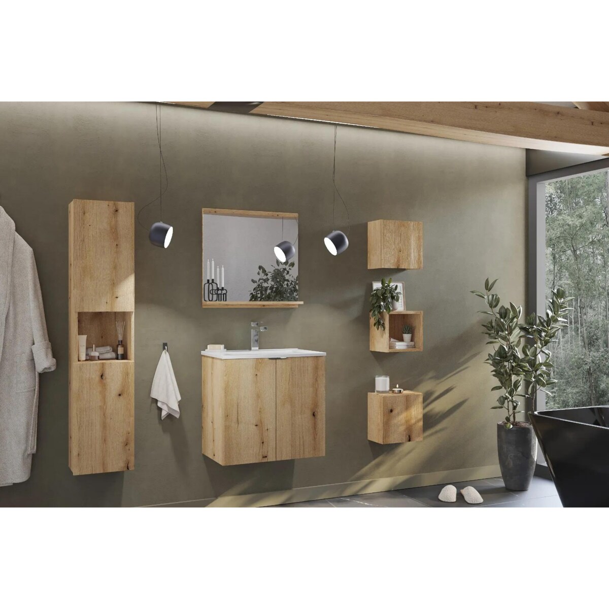 Szafka łazienkowa NOVA OAK 83-30-1DQ 30x30cm dąb coast evoke