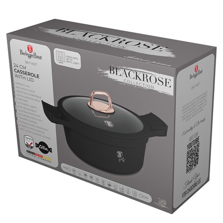 Garnek z pokrywką 24cm BerlingerHaus BH-1457 Black Rose Collection