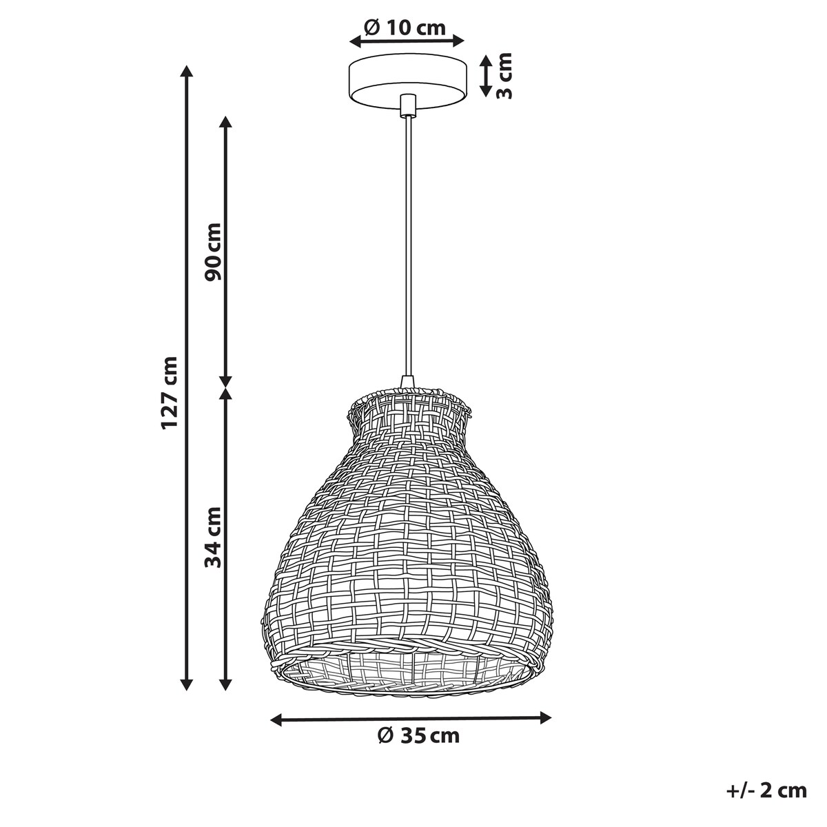 Lampa wisząca SAKENI Rattan Naturalny