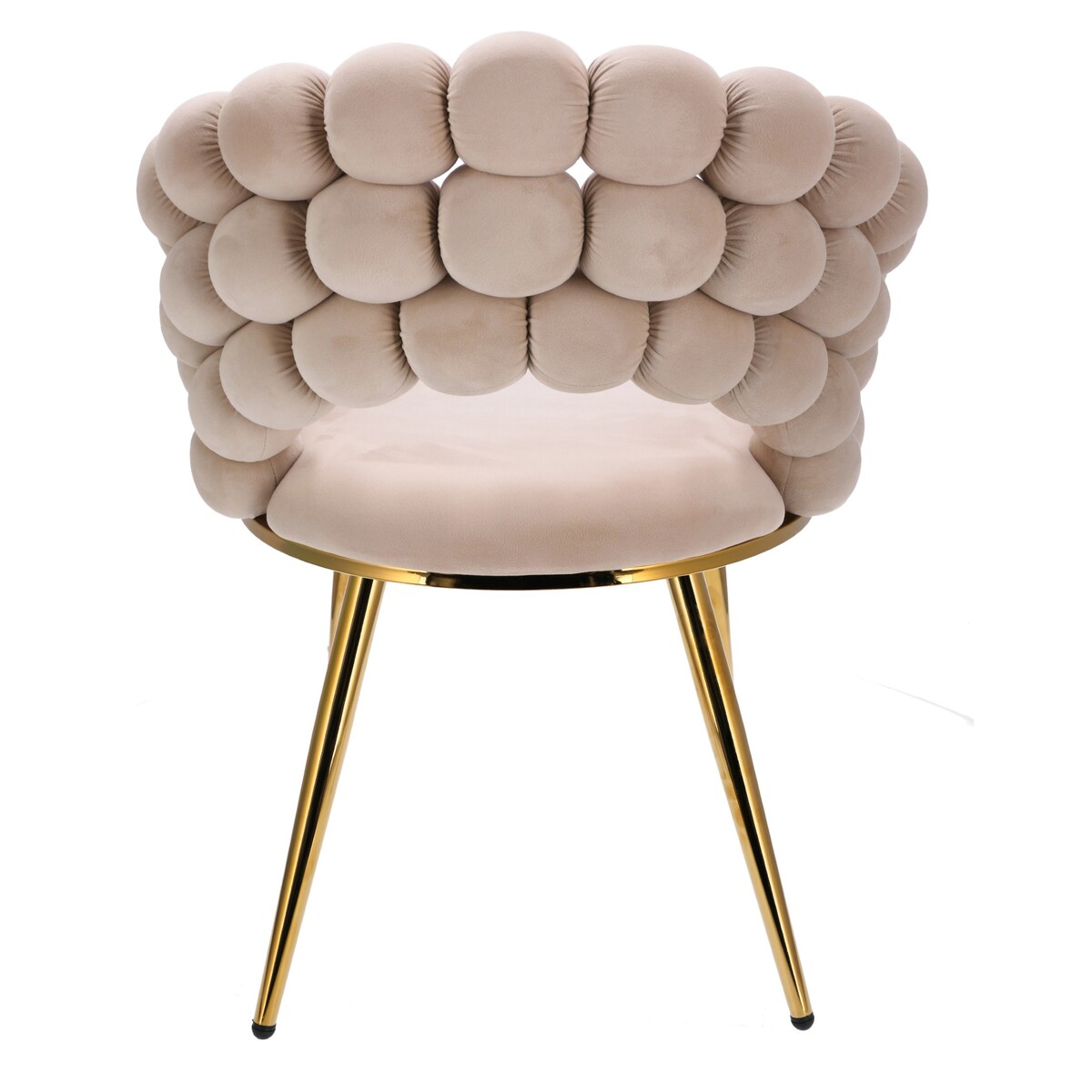 Krzesło welur tapicerowane BELLA nowoczesne beżowe