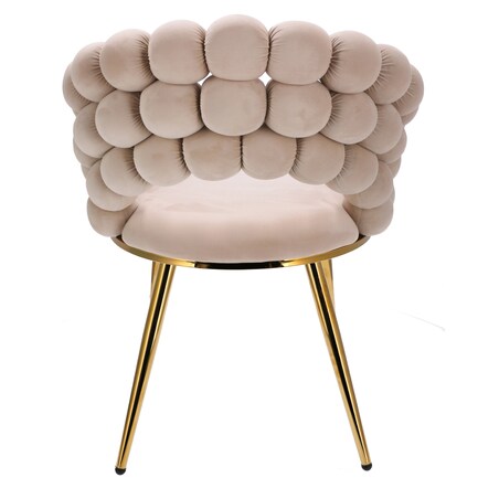 Krzesło welur tapicerowane BELLA nowoczesne beżowe