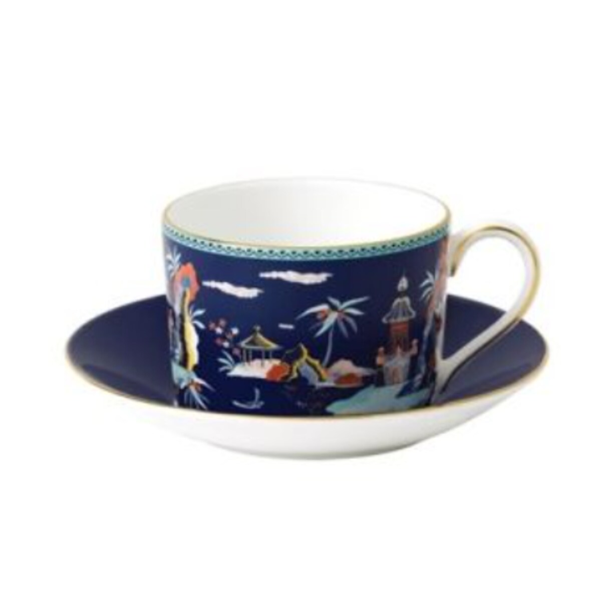 Filiżanka do herbaty ze spodkiem Blue Pagoda Wonderlust Wedgwood