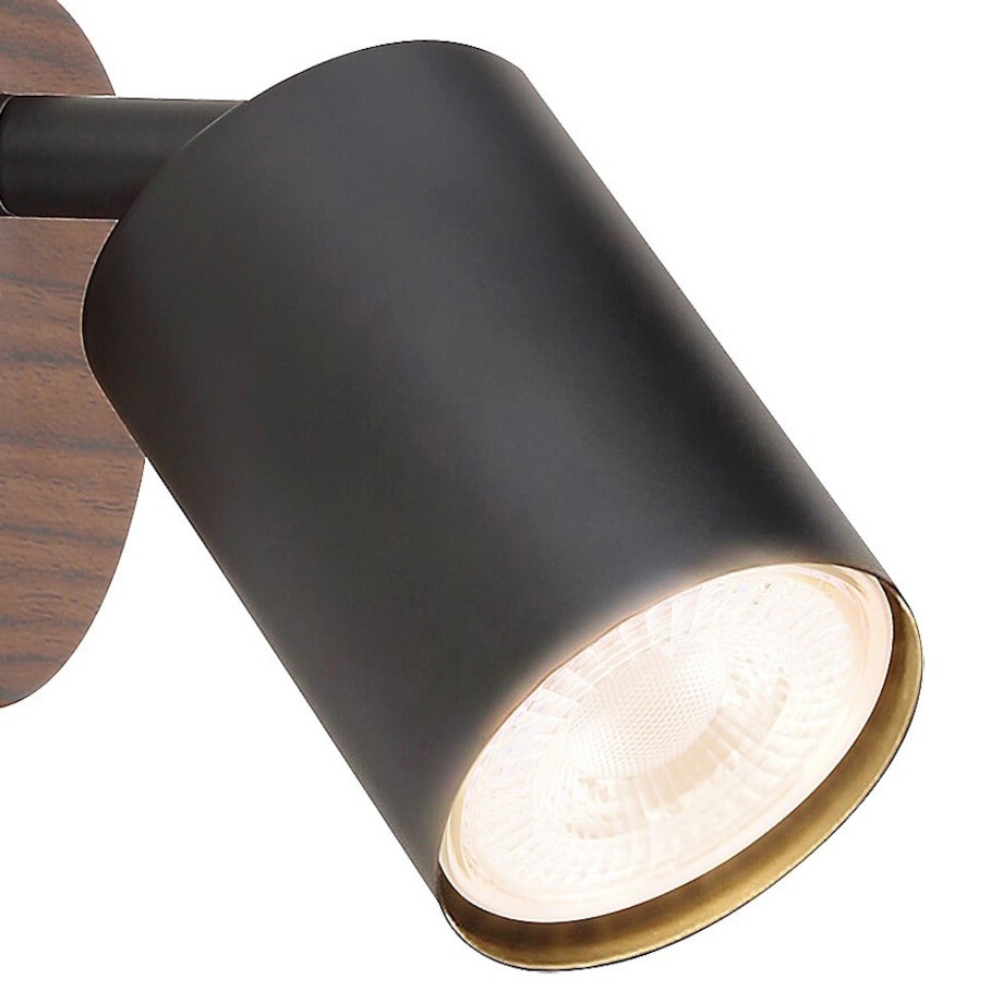 Ścienna lampa sypialniana Edmund 5295 kinkiet regulowany czarny drewno