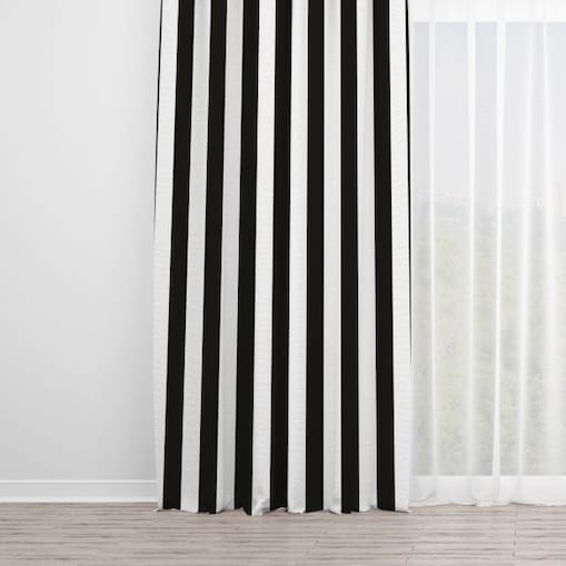 Zasłona BLACK & WHITE wzór CB16 | pionowe pasy - 150 x 260 cm