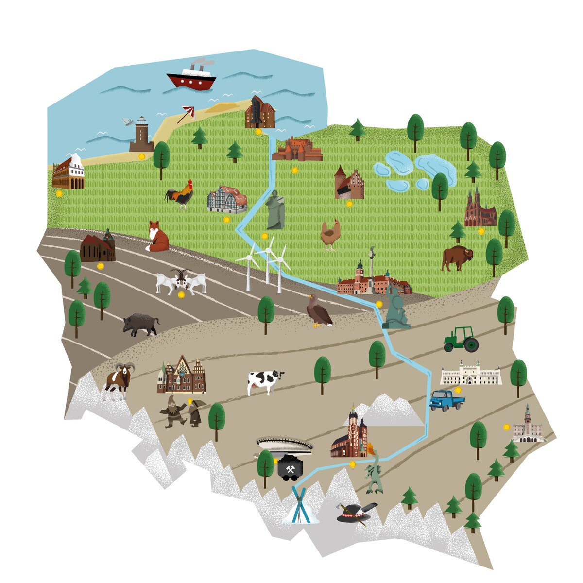 Naklejka Mapa Polski, 150x100