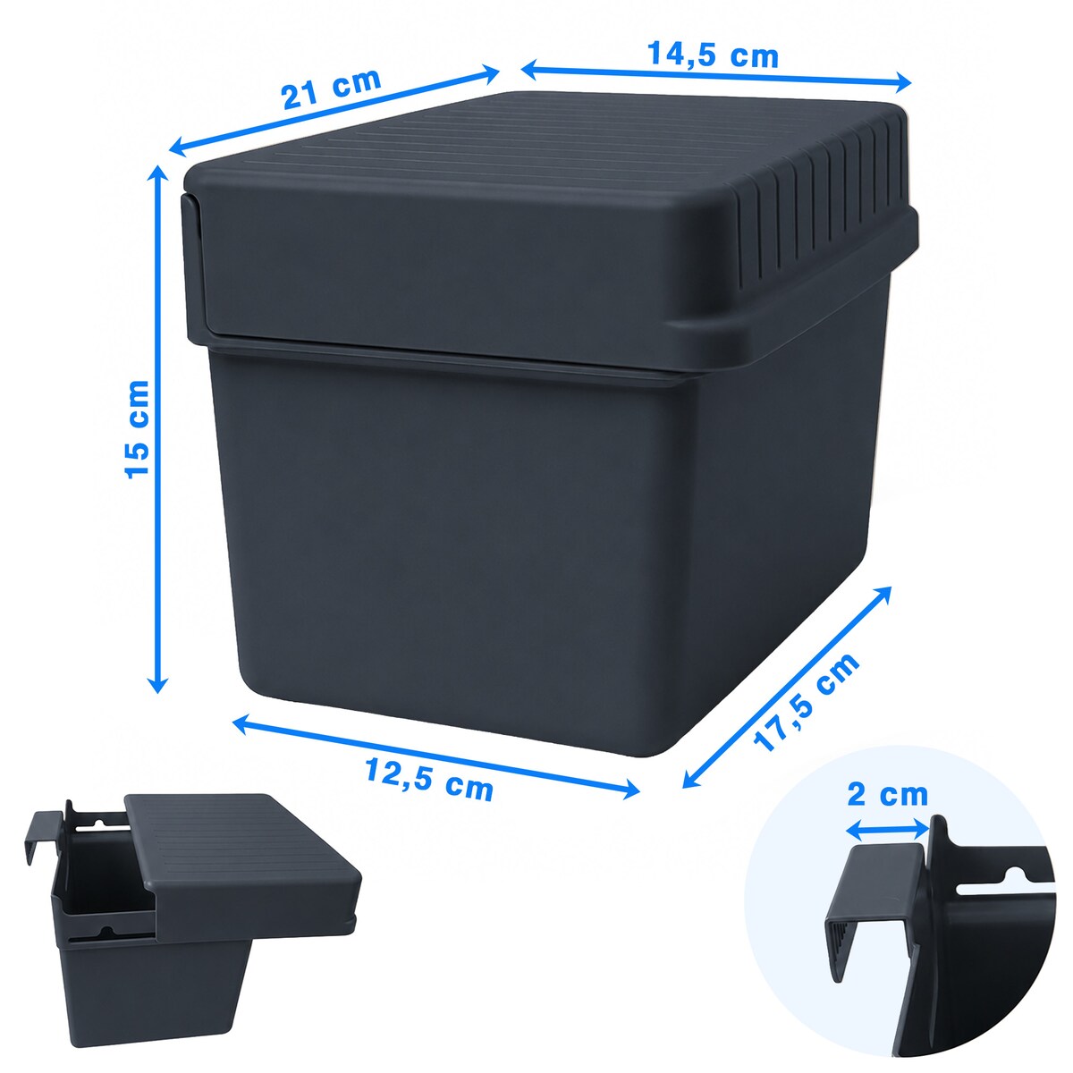 POJEMNIK PLASTIKOWY Z UCHWYTEM UNIBOX Z POKRYWKĄ NA AKCESORIA OBIERKI