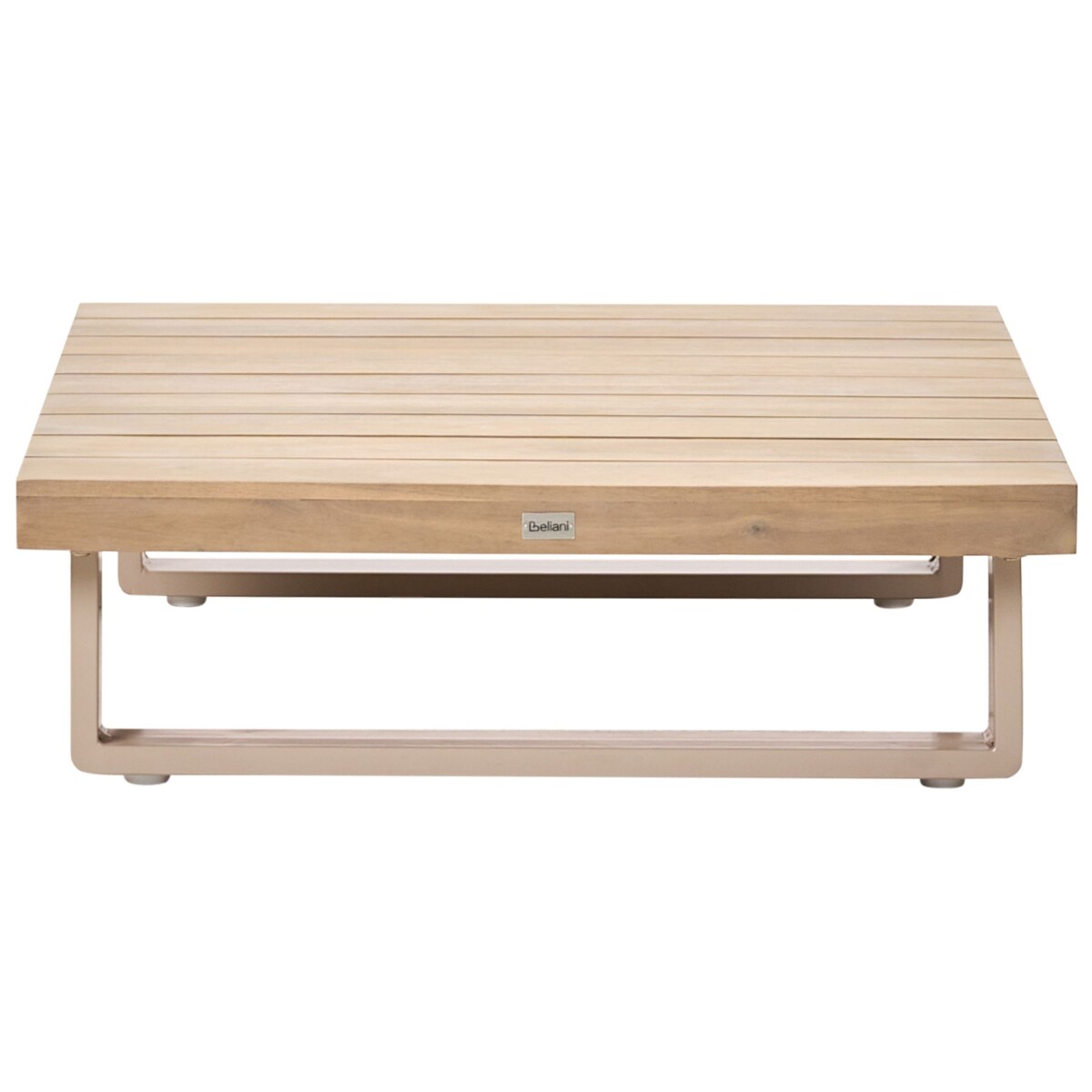 Narożnik ogrodowy ze stolikiem dla 5 osób MYKONOS Prawostronny Certyfikowane drewno akacjowe Beżowoszary