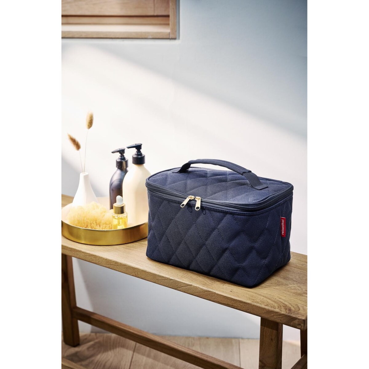 Kosmetyczka COSMETIC CASE, rhombus midnight gold