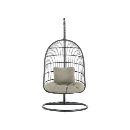 Fotel wiszący ze stojakiem czarny ALLERA