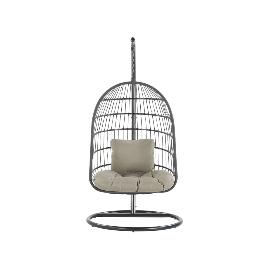 Fotel wiszący ze stojakiem czarny ALLERA