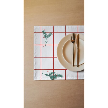 Podkładki świąteczne - krata i gałązki