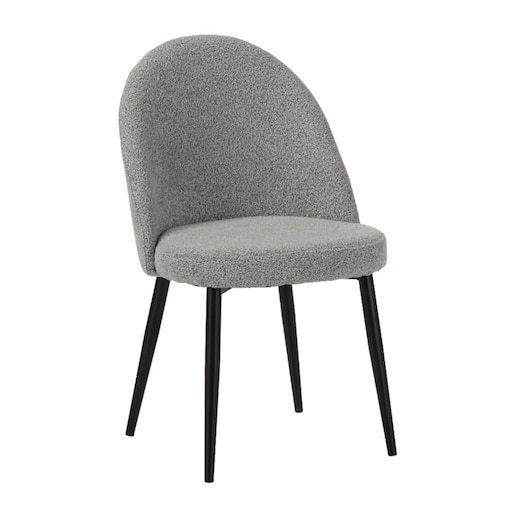 Krzesło tapicerowane boucle do salonu jadalni nowoczesne wygodne stylowe szare