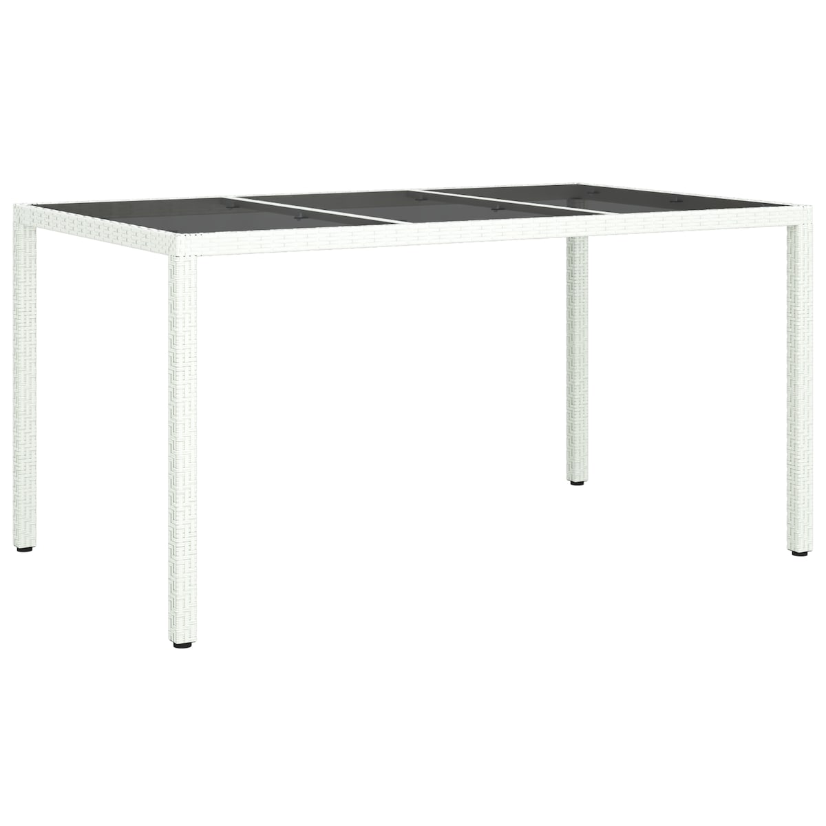 vidaXL Stół ogrodowy Biały 150x90x75 cm Polirattan