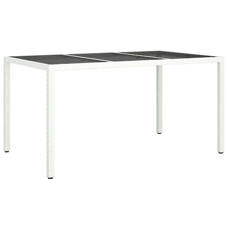 vidaXL Stół ogrodowy Biały 150x90x75 cm Polirattan