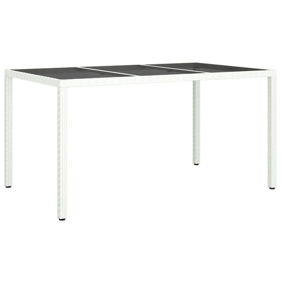 vidaXL Stół ogrodowy Biały 150x90x75 cm Polirattan