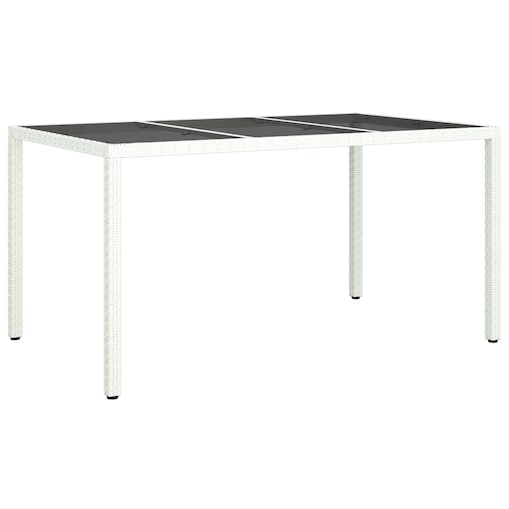 vidaXL Stół ogrodowy Biały 150x90x75 cm Polirattan