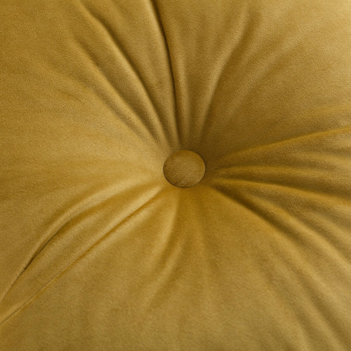 Poduszka kwadratowa Velvet z guzikiem, oliwkowy zielony, 37 x 37cm, Velvet