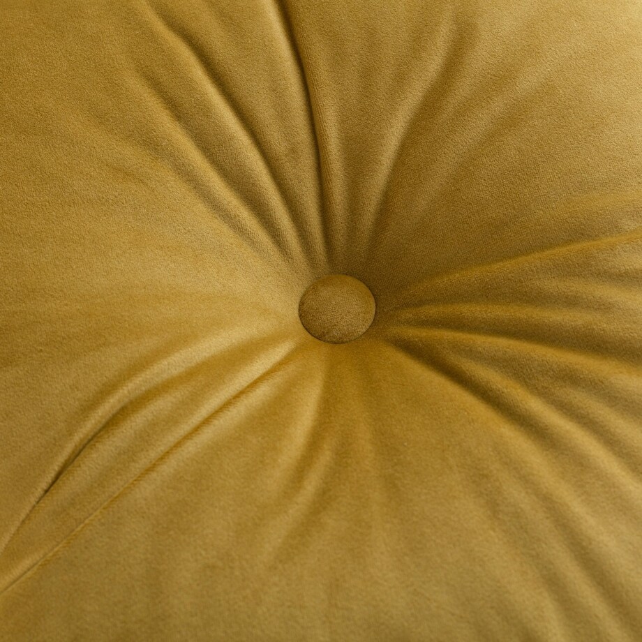 Poduszka kwadratowa Velvet z guzikiem, oliwkowy zielony, 37 x 37cm, Velvet