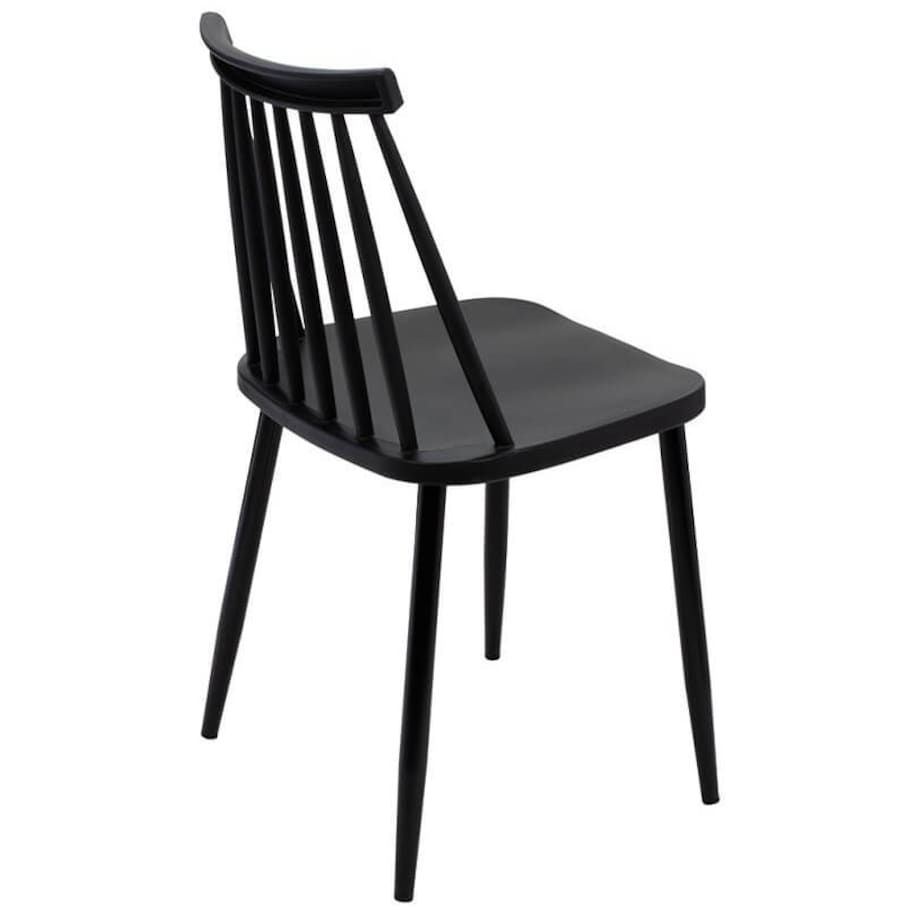 Czarne krzesło jadalniane Ribs Black tradycyjne do kuchni