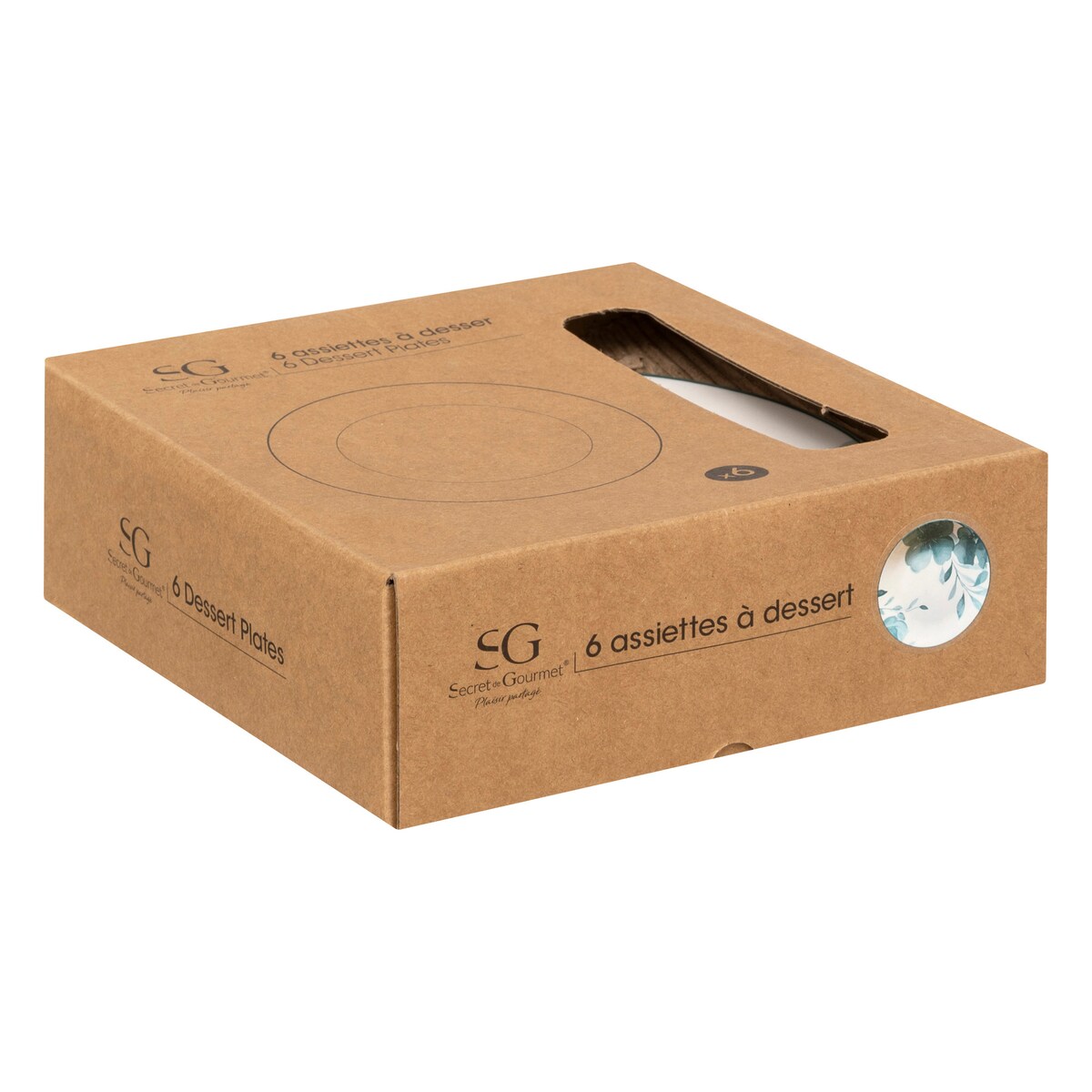 Talerze deserowe porcelanowe LILY, 6 sztuk x Ø 19 cm