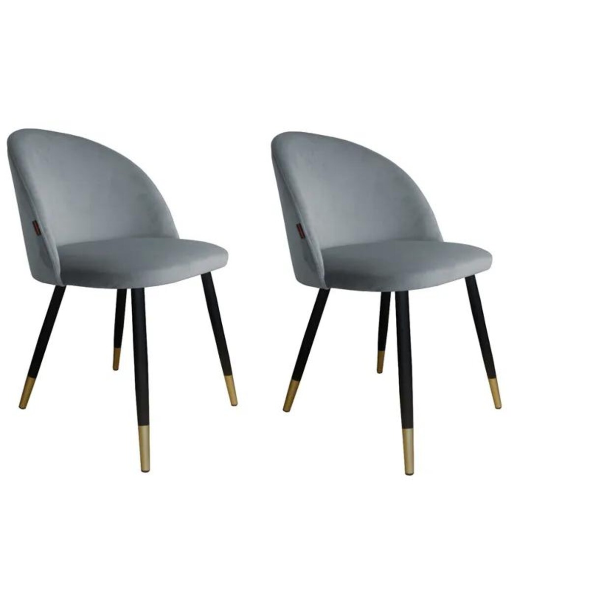 Zestaw krzeseł CLAUDINE 1 VELVET GOLD 2 szt szare