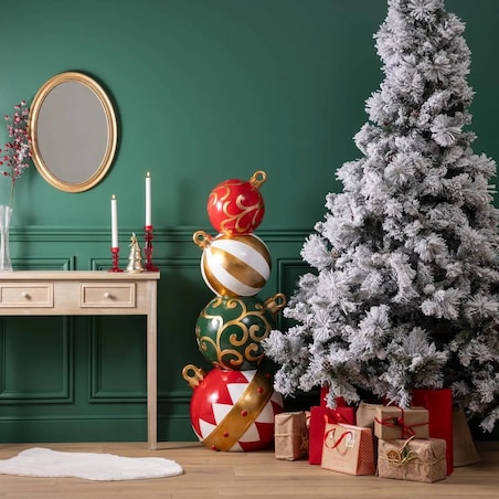 Duża dekoracja świąteczna - stos bombek 122 cm