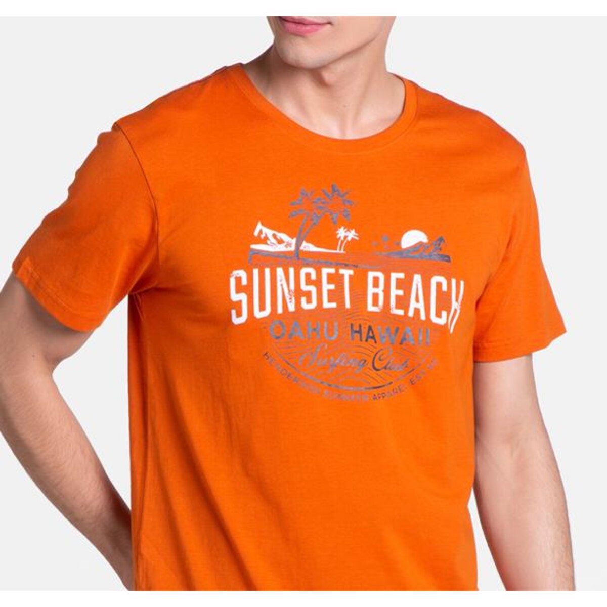 Piżama Led 38867-22X Pomarańczowo-Granatowa Pomarańczowo-Granatowy, M